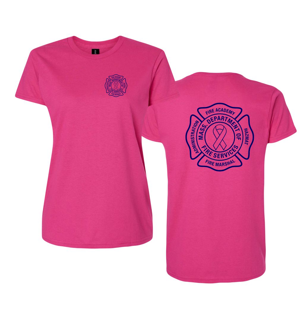 MFA Ladies Maltese Cross Fire Breast Cancer T-Shirt