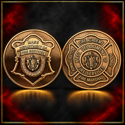 Massachusetts Fire Academy Nickel Plated Challenge Coin