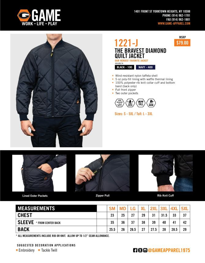 The Bravest Game Diamond Quilt Jacket