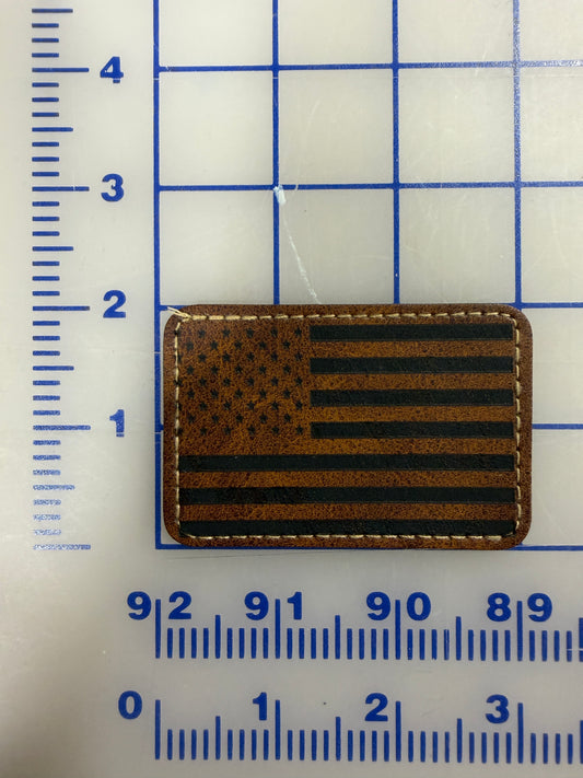 American Flag Leather Hat Patch