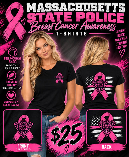 Massachusetts State Police Breast Cancer T-shirt (Ladies)