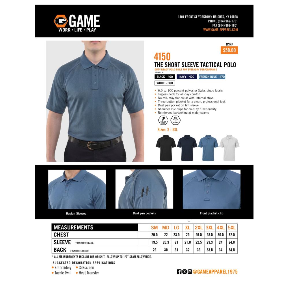 Custom Department Game Tactical Polo