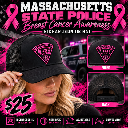 Mass State Police Breast Cancer Ladies Unstructured Hat
