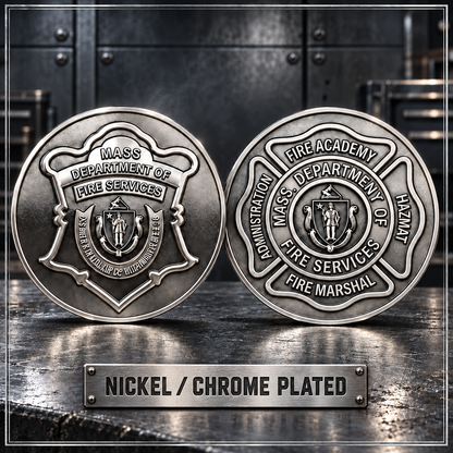 Massachusetts Fire Academy Nickel Plated Challenge Coin