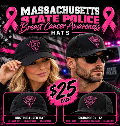 Mass State Police Breast Cancer Ladies Unstructured Hat
