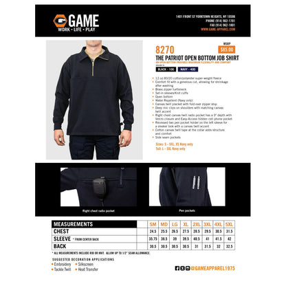 55 Custom Department Game Patriot Open Bottom Response Shirt