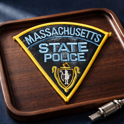 Mass State Police Vintage Patch Gold Border.
