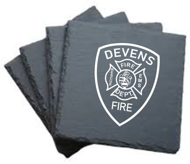 Devens Fire Slate Coasters