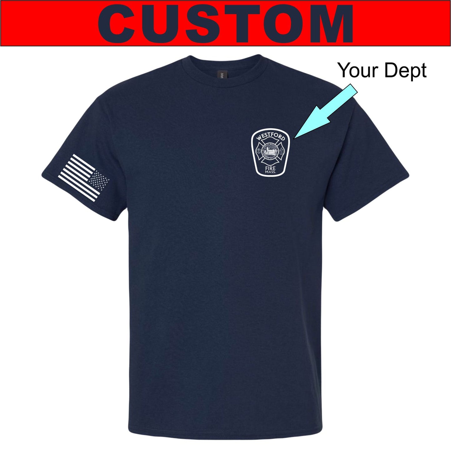 Custom PATRIOTIC FIRE Station T-Shirt