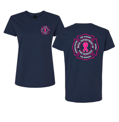 MFA Ladies Maltese Cross Fire Breast Cancer T-Shirt