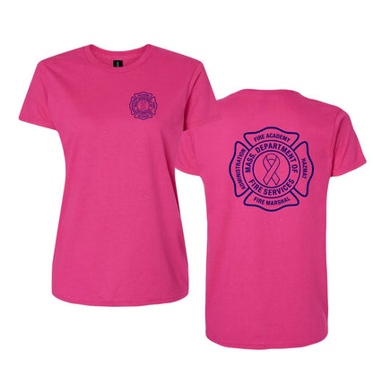 MFA Ladies Maltese Cross Fire Breast Cancer T-Shirt