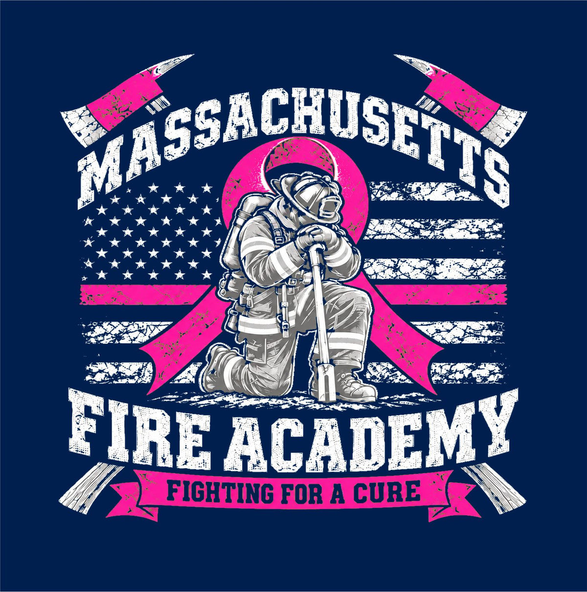 Massachusetts Fire Academy We Kneel Breast Cancer T-Shirt