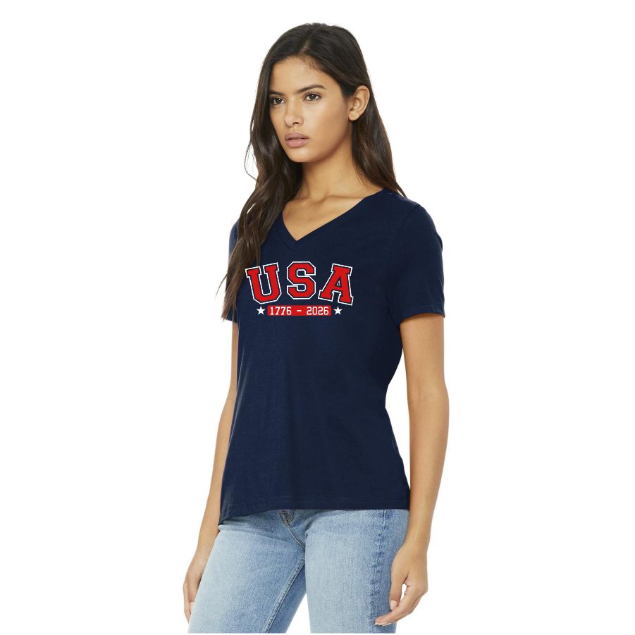 Ladies Bella USA V-Neck