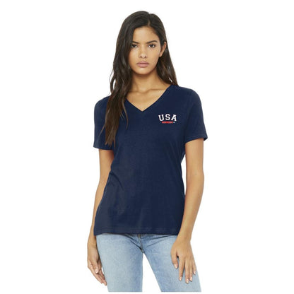 Ladies Bella DISTRESSED V-Neck